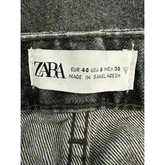 ZARA Women’s 8 High Waist Black Distressed Denim Jeans - Picture 5 of 6